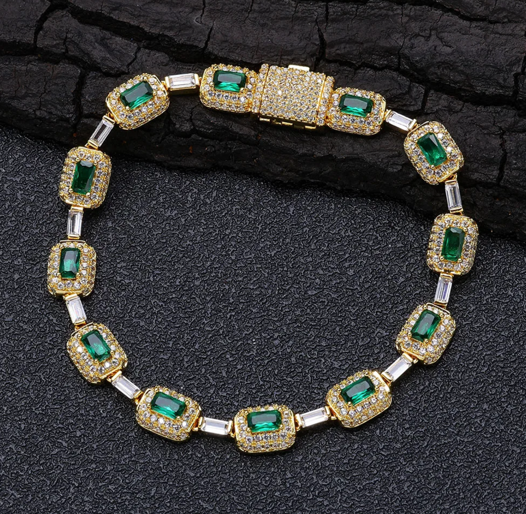 Elegant Green Crystal Tennis Necklace