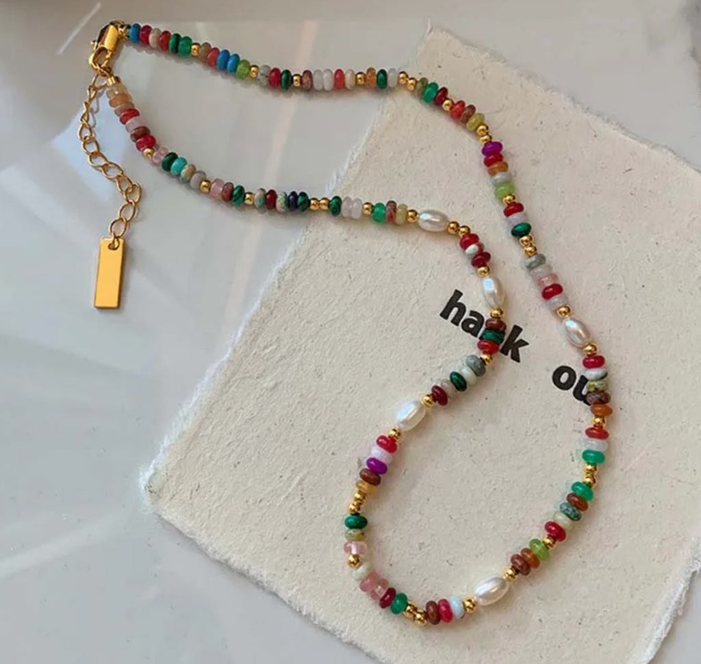 Colorful Beaded Freshwater Pearl Necklace Set