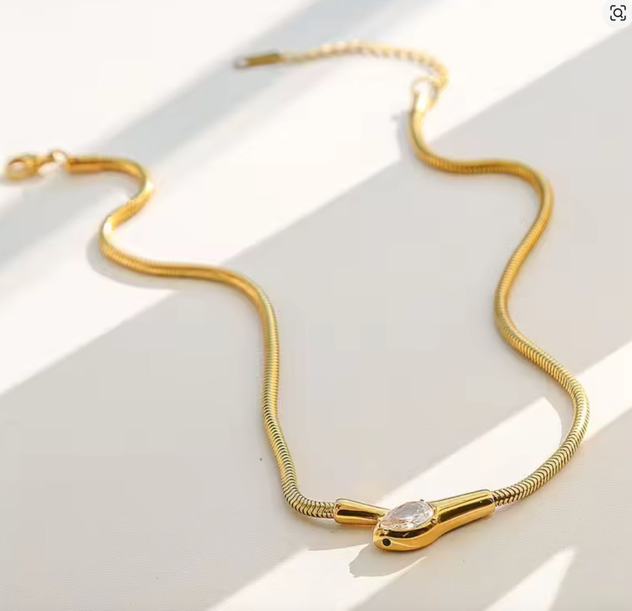 Snake Head Zircon Choker Necklace