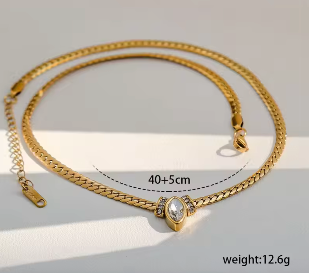 Snake Head Zircon Choker Necklace