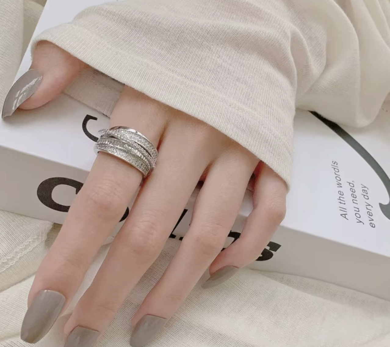 Luxury Geometric Multi-Layer Zircon Ring