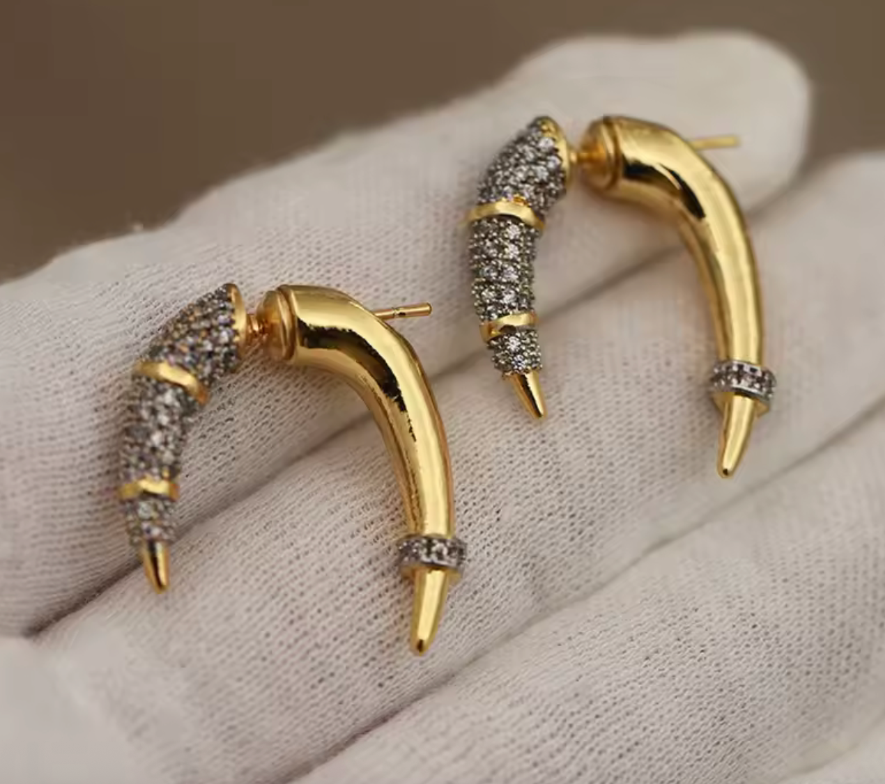 Unique Geometric Metal Stud Earrings