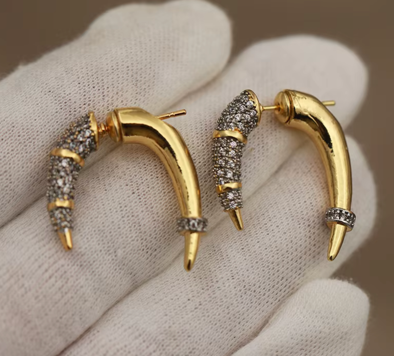 Unique Geometric Metal Stud Earrings