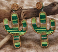 Boho Cactus Beaded Earrings